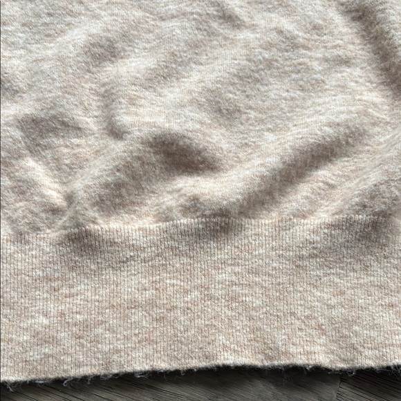 Jenni Kayne | Oversized merino wool and cashmere cream and tan knit sweater - Picture 3 of 10